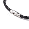 Braided Leather Cord Bracelets BJEW-JB11387-05-4