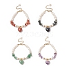 4Pcs 4 Style Natura Mixed Gemstone & Shell Beaded Bracelets Set with Heart Charms for Women BJEW-TA00242-1