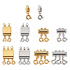 10Pcs 10 Styles Alloy Magnetic Clasps Slide Lock Clasps with Spring Ring Clasps FIND-TA0002-03-14