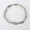 Tarnish Resistant Rectangle 201 Stainless Steel Chain Bracelets X-BJEW-N240-06P-1