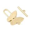 Brass Micro Pave Clear Cubic Zirconia Toggle Clasps KK-K391-21G-02-3