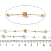 Natural Sunstone & 304 Stainless Steel Beads Link Chains CHS-K021-08A-04-3