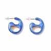 Brass Enamel Stud Earrings EJEW-A093-09G-2