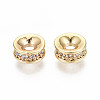 Brass Micro Pave Clear Cubic Zirconia Spacer Beads X-KK-S360-028-NF-1