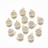 Brass Micro Pave Clear Cubic Zirconia Charms X-KK-R134-015-NF-1