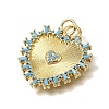 Brass Micro Pave Cubic Zirconia Pendants CU-CBAEEA8-13B-G-2