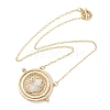 Rotated Hourglass Flat Round Alloy Pendant Necklaces for Women NJEW-G131-01C-2