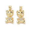 Brass Cubic Zirconia Pendants KK-G453-04G-2