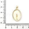 Brass Micro Pave Clear Cubic Zirconia Pendants KK-B141-48G-01-3