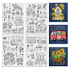 4 Sheets 11.6x8.2 Inch Stick and Stitch Embroidery Patterns DIY-WH0455-170-1