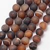 Natural Striped Agate/Banded Agate Bead Strands G-K166-12-8mm-04-1