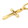 Cross 201 Stainless Steel Pendant Necklaces NJEW-F320-02G-1