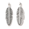 Tibetan Style Alloy Feather Pendants TIBEP-1360-AS-LF-1