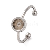 304 Stainless Steel Open Cuff Ring Components STAS-S134-01P-02-1