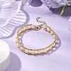 Natural Cultured Freshwater Pearl & Glass Seed Beaded Bracelets BJEW-JB11149-2