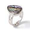 Natural Paua Shell Adjustable Rings RJEW-G260-01P-01-4