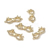 Brass Micro Pave Clear Cubic Zirconia Connector Charms KK-E068-VB378-4