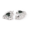 Brass Micro Pave Green Cubic Zirconia Pendants KK-E068-VC453-3