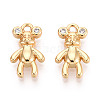 Brass Micro Pave Clear Cubic Zirconia Pendants KK-T078-02G-06-1