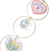 Heart Acrylic & Brass Ring Hanging Ornaments HJEW-JM02023-4