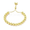 Rack Plating Brass Round Bead Slider Bracelets for Women BJEW-M232-01G-C-1