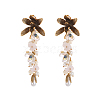 Flower Brass Stud Earrings STAS-OY015-40G-1