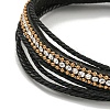 Braided PU Leather & Waxed Cords Multi-strand Bracelets BJEW-P329-09A-G-2