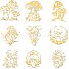 Olycraft 9Pcs 9 Styles Custom Carbon Steel Self-adhesive Picture Stickers DIY-OC0009-17C-1