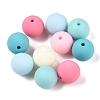 Rubberized Style Imitated Silicone Acrylic Beads MACR-T048-01B-13-1