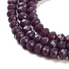 Opaque Solid Color Crystal Glass Rondelle Beads Strands EGLA-F049A-08-3