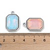 UV Plating Alloy with Mixed Color Glass Rhinestone Pendants FIND-M018-38P-3