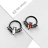 304 Stainless Steel Crystal Rhinestone Halloween Bat Hoop Nose Rings WG0E020-03-2