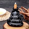 Ceramics Ornaments Reverse Flow Incense Burner Lotus Leaf Style Incense Holders Decoration Gift JX849A-3