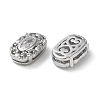 Anti-Tarnish Oval Rhodium Plated 925 Sterling Silver Hollow Out Beads STER-D005-03P-2