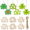 3 Sets 3 Styles Saint Patrick's Day Theme Wood Big Pendant Decorations HJEW-CJ0001-05-1