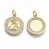 Brass Micro Pave Clear Cubic Zirconia Pendants ZIRC-S067-125-NF-2