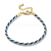 Polyester Cord Braided Bracelet Makings MAK-Z003-01G-24-1