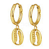 Summer Beach Shell Shape 304 Stainless Steel Huggie Hoop Dangle Earrings for Women WM0580-2-1
