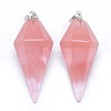 Watermelon Stone Glass Pointed Pendants KK-E757-F-20P-1