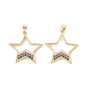 Brass Micro Pave Colorful Cubic Zirconia Pendants KK-G415-04G-2