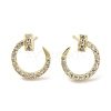 Rack Plating Brass Micro Pave Clear Cubic Zirconia Stud Earrings for Women EJEW-M260-14G-1