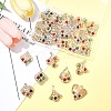 30Pcs 6 Styles Iron & Glass Pendants IFIN-FS0001-52-7