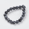 Natural Snowflake Obsidian Beads Strands X-G-G515-10mm-01-2