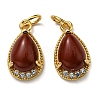 Natural Mixed Stone Teardrop Charms KK-D026-34G-2