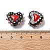 Baking Paint Glass Bumpy Beads Heart LAMP-V001-07F-4