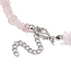 Natural Rose Quartz Chip Beaded Necklace NJEW-JN04615-03-5