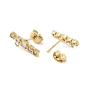 Ion Plating(IP) 304 Stainless Steel with Clear Cubic Zirconia Stud Earring Findings STAS-G030-11G-2