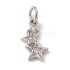 Brass Micro Pave Cubic Zirconia Charms ZIRC-F132-18P-1