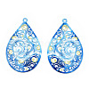 Spray Painted 430 Stainless Steel Filigree Big Pendants STAS-TAC0004-052F-3