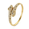 Brass Micro Pave Cubic Zirconia Snake Bangles for Women BJEW-Q700-006-NF-4